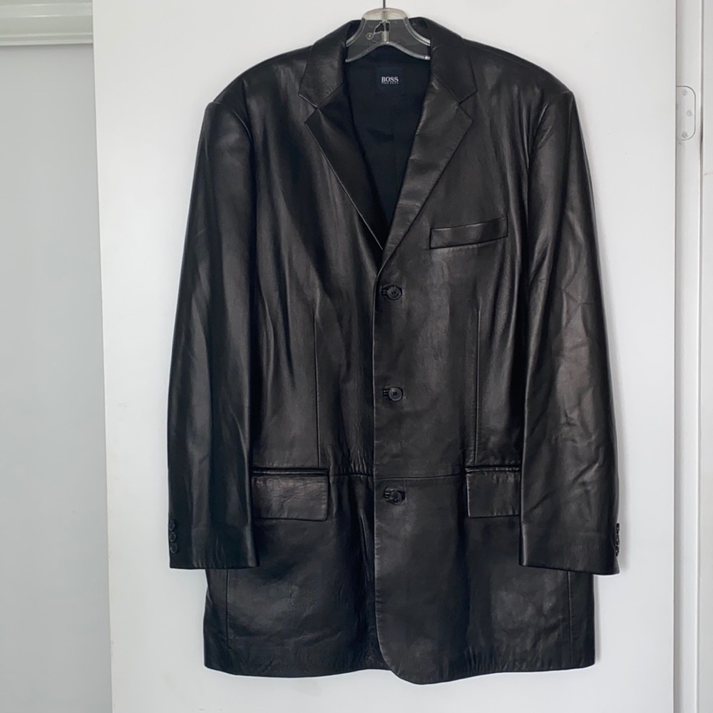HUGO Boss Mens leather blazer